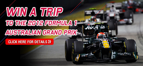 Win a Trip to the 2012 Formula 1 Australian Grand Prix